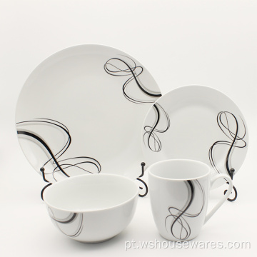 Conjuntos de jantar de placas de luxo porcelana 16 peças de grés